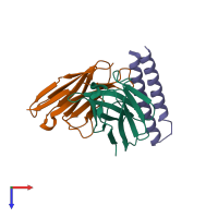 PDB entry 5dhz coloured by chain, top view.