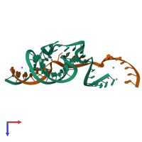 PDB entry 5di4 coloured by chain, top view.