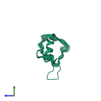 PDB entry 5di5 coloured by chain, side view.