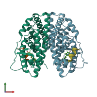 PDB entry 5did coloured by chain, front view.