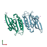 PDB entry 5dil coloured by chain, front view.