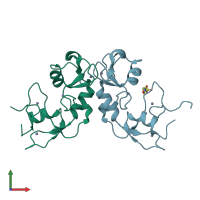 PDB entry 5din coloured by chain, front view.