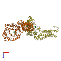 PDB entry 5diy coloured by chain, top view.