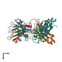 PDB entry 5dj6 coloured by chain, top view.