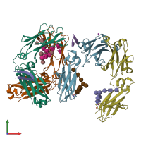 PDB entry 5djc coloured by chain, front view.