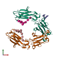 PDB entry 5djd coloured by chain, front view.