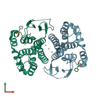 PDB entry 5djm coloured by chain, front view.