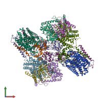 PDB entry 5djq coloured by chain, front view.