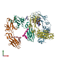 PDB entry 5djx coloured by chain, front view.