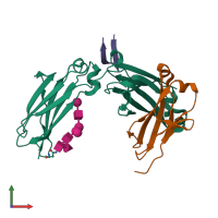 PDB entry 5djz coloured by chain, front view.