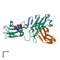 PDB entry 5djz coloured by chain, top view.