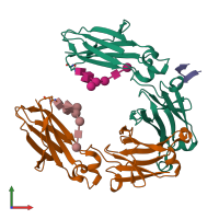 PDB entry 5dk0 coloured by chain, front view.