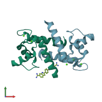PDB entry 5dkr coloured by chain, front view.