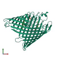 PDB entry 5dl5 coloured by chain, front view.