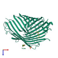 PDB entry 5dl5 coloured by chain, top view.