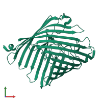 PDB entry 5dl6 coloured by chain, front view.
