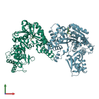 PDB entry 5dnk coloured by chain, front view.