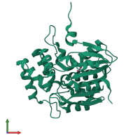 PDB entry 5dnv coloured by chain, front view.