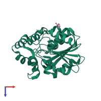 PDB entry 5dnv coloured by chain, top view.