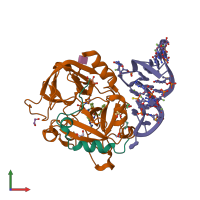 PDB entry 5do4 coloured by chain, front view.