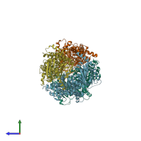 PDB entry 5do7 coloured by chain, side view.