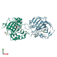 PDB entry 5doh coloured by chain, front view.