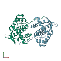 PDB entry 5dok coloured by chain, front view.