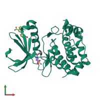 PDB entry 5dpv coloured by chain, front view.