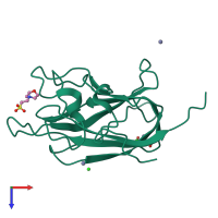 PDB entry 5dq0 coloured by chain, top view.