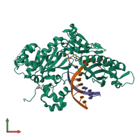 PDB entry 5dqg coloured by chain, front view.