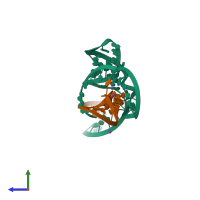 PDB entry 5dqk coloured by chain, side view.