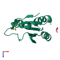 PDB entry 5dqy coloured by chain, top view.