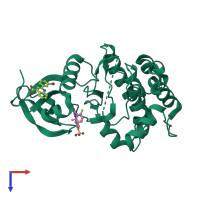 PDB entry 5dr6 coloured by chain, top view.