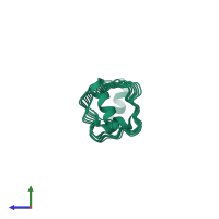 PDB entry 5dra coloured by chain, side view.