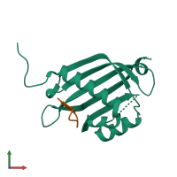 PDB entry 5drv coloured by chain, front view.