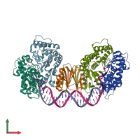 PDB entry 5ds4 coloured by chain, front view.
