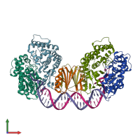 PDB entry 5ds6 coloured by chain, front view.