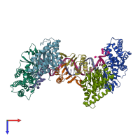 PDB entry 5ds6 coloured by chain, top view.