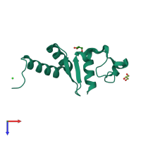 PDB entry 5dsd coloured by chain, top view.