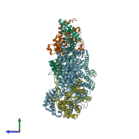 PDB entry 5dse coloured by chain, side view.