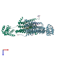 PDB entry 5dsg coloured by chain, top view.