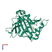 PDB entry 5dsl coloured by chain, top view.