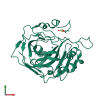 PDB entry 5dsm coloured by chain, front view.