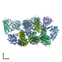 PDB entry 5dst coloured by chain, front view.