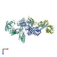 PDB entry 5du7 coloured by chain, top view.