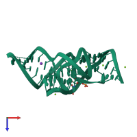 PDB entry 5dun coloured by chain, top view.