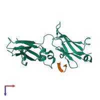 PDB entry 5dvm coloured by chain, top view.