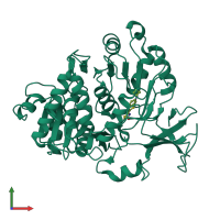 PDB entry 5dwv coloured by chain, front view.