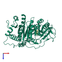 PDB entry 5dwv coloured by chain, top view.