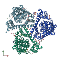 PDB entry 5dwy coloured by chain, front view.